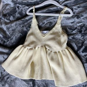 Zara knitted top size small yellow